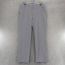Kasper Pants Womens 6 White Black Patterned Stretch Tapered Ankle Office Career