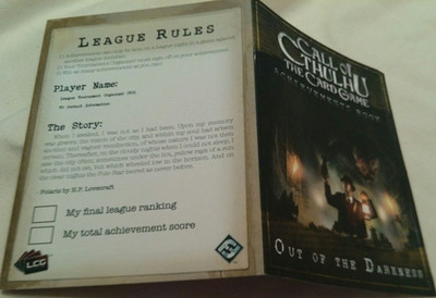 Call Of Cthulhu LCG Official FFG Achievement Book Out Of The Darkness Promo Item