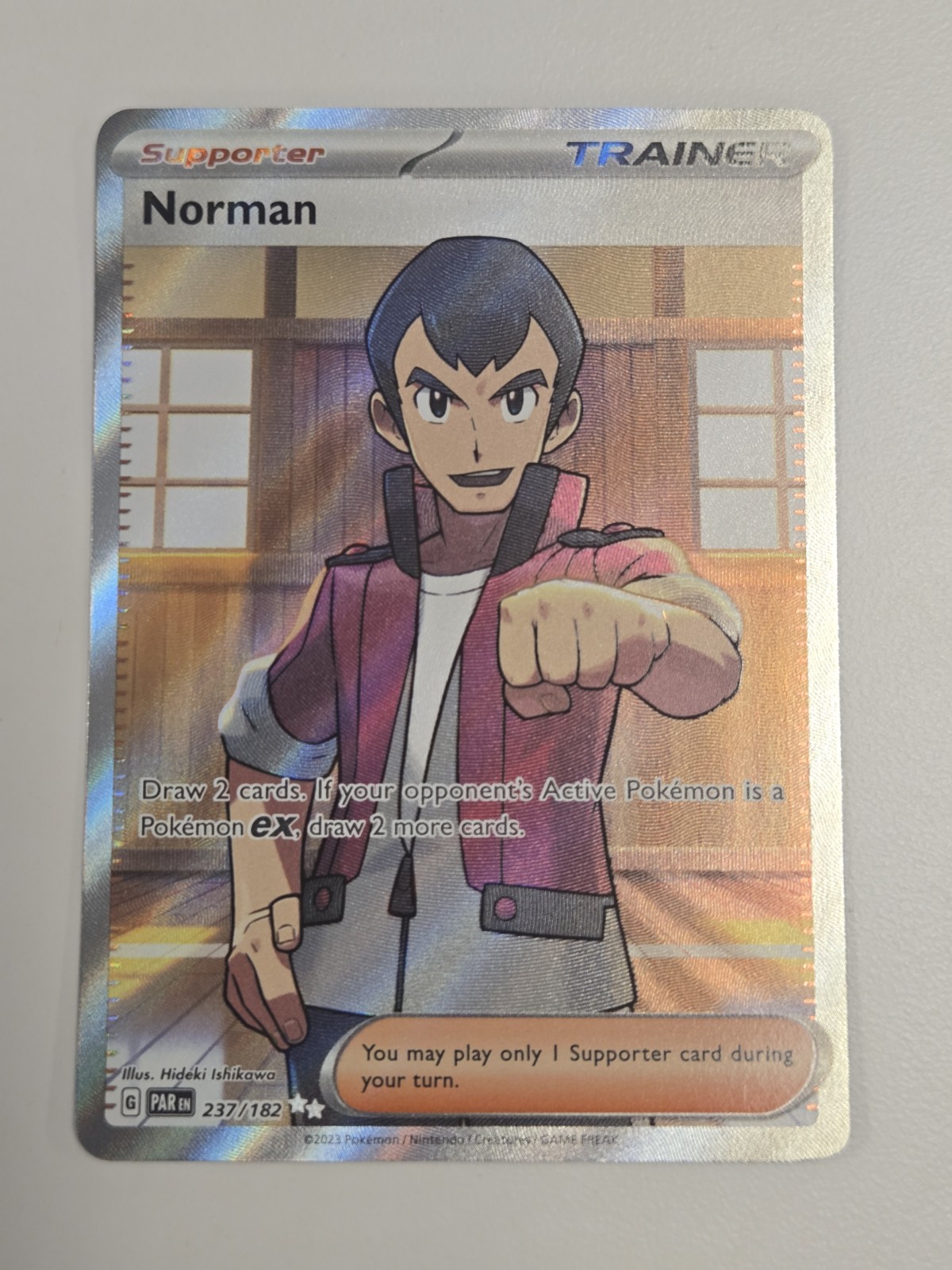 Norman 237/182 SV04: Paradox Rift Ultra Rare Full Art Holo Pokémon TCG