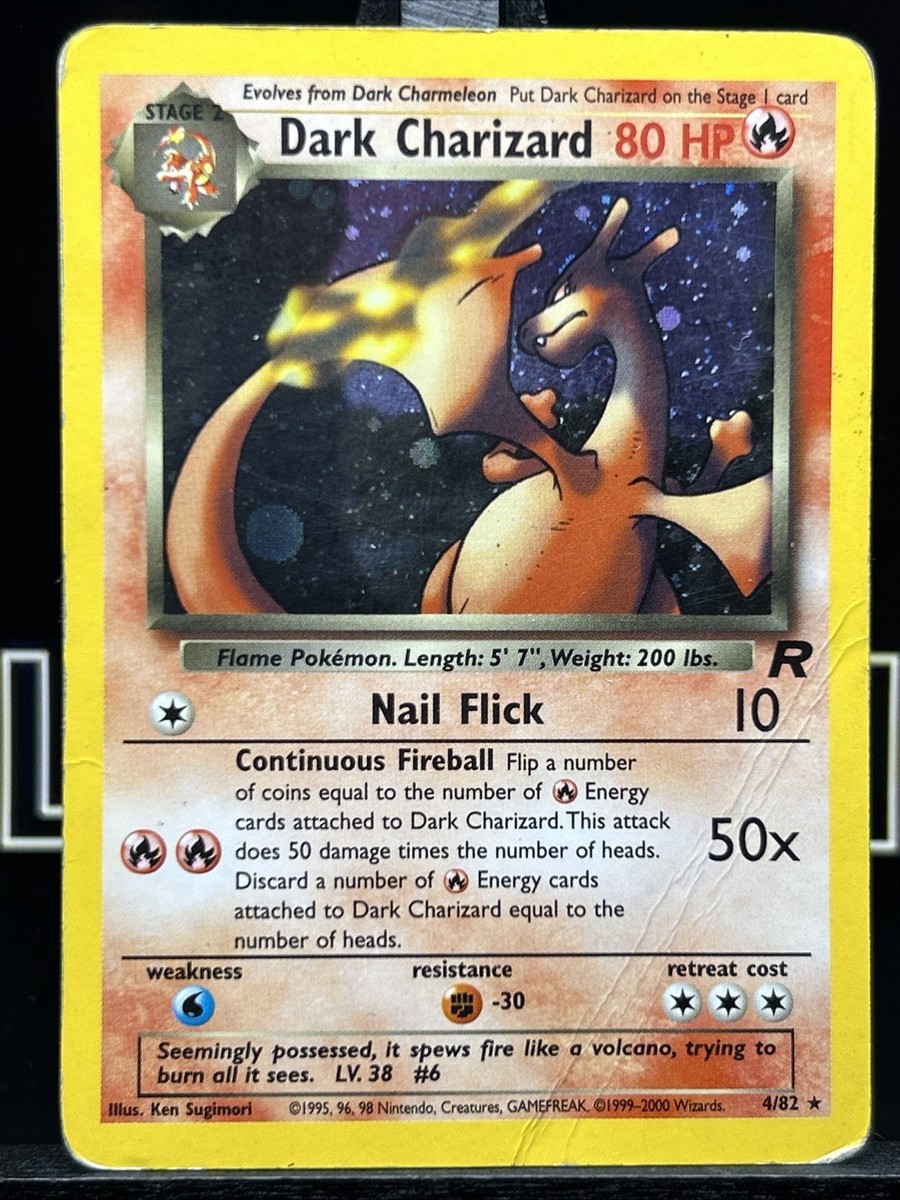 Dark Charizard 4/82 Holo Rare Team Rocket Pokemon Card HP WOTC | eBay