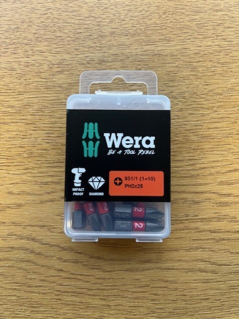 Wera 05057616001 Impaktor Diamond Hard Bit For Phillips Screws PH2 x 25mm