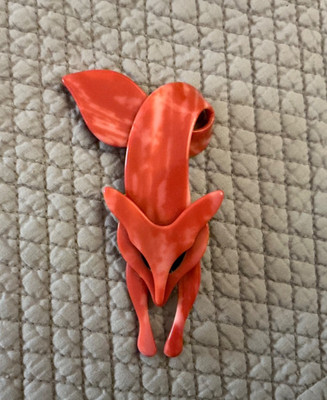 Vintage Lea Stein Brosche - Fuchs - französischer Designer - Paris