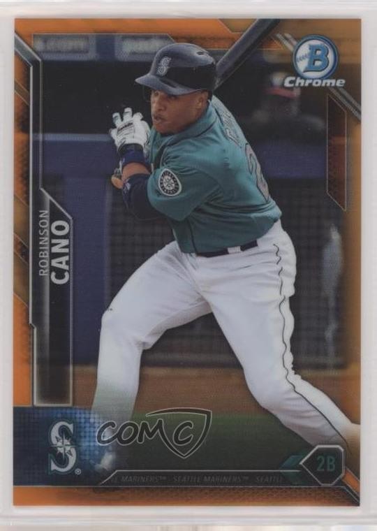 2016 Bowman Chrome Orange Refractor 4/25 Robinson Cano #34 4f5
