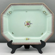 Rare ADAMS Lowestoft XL MEAT PLATTER 16" LARGEST ONE MADE Calyx-Ware OVAL OCTAGN