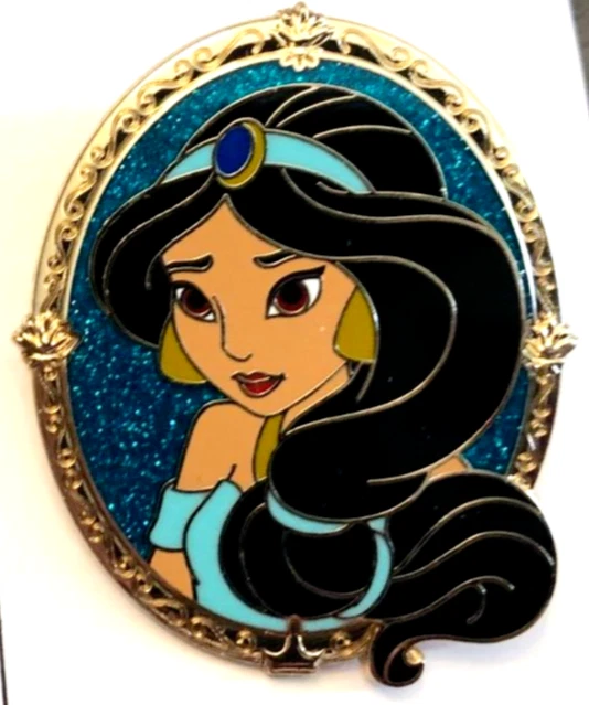 Disney pin 152600 Princess Jasmine Portrait Frame Aladdin glitter gold sparkle