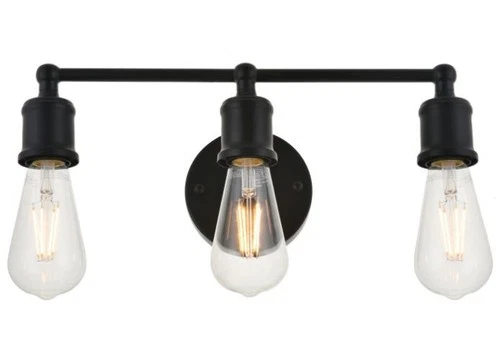 Elegant Lighting Serif LD4028W16BK Black 3-Light 15" W Bathroom Vanity Light - Picture 6 of 12