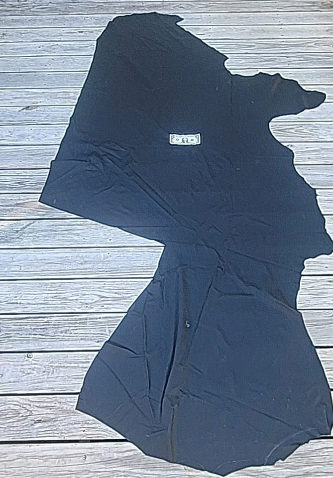 Remanente de tapicería de cuero negro parcial de piel de vaca de alta calidad pieza chatarra Foto 4 de 4