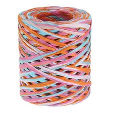 219Yard Raffia Ribbon Raffia Paper Craft Ribbon Sky Blue/Rose Red