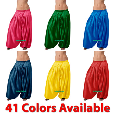 Satin Harem Pants Yoga Belly Dance Pantaloons Bombachos