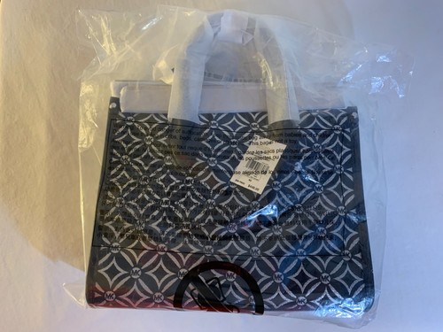 Michael Kors Mirella Black & Silver Diamond Shape Designer Style Handbag Purse - Picture 9 of 9