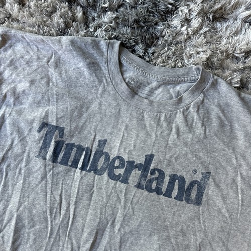 Vintage Herren Gr. XL X-Large Timberland Center Spell Out grau T-Shirt Y2K - Bild 2 von 4