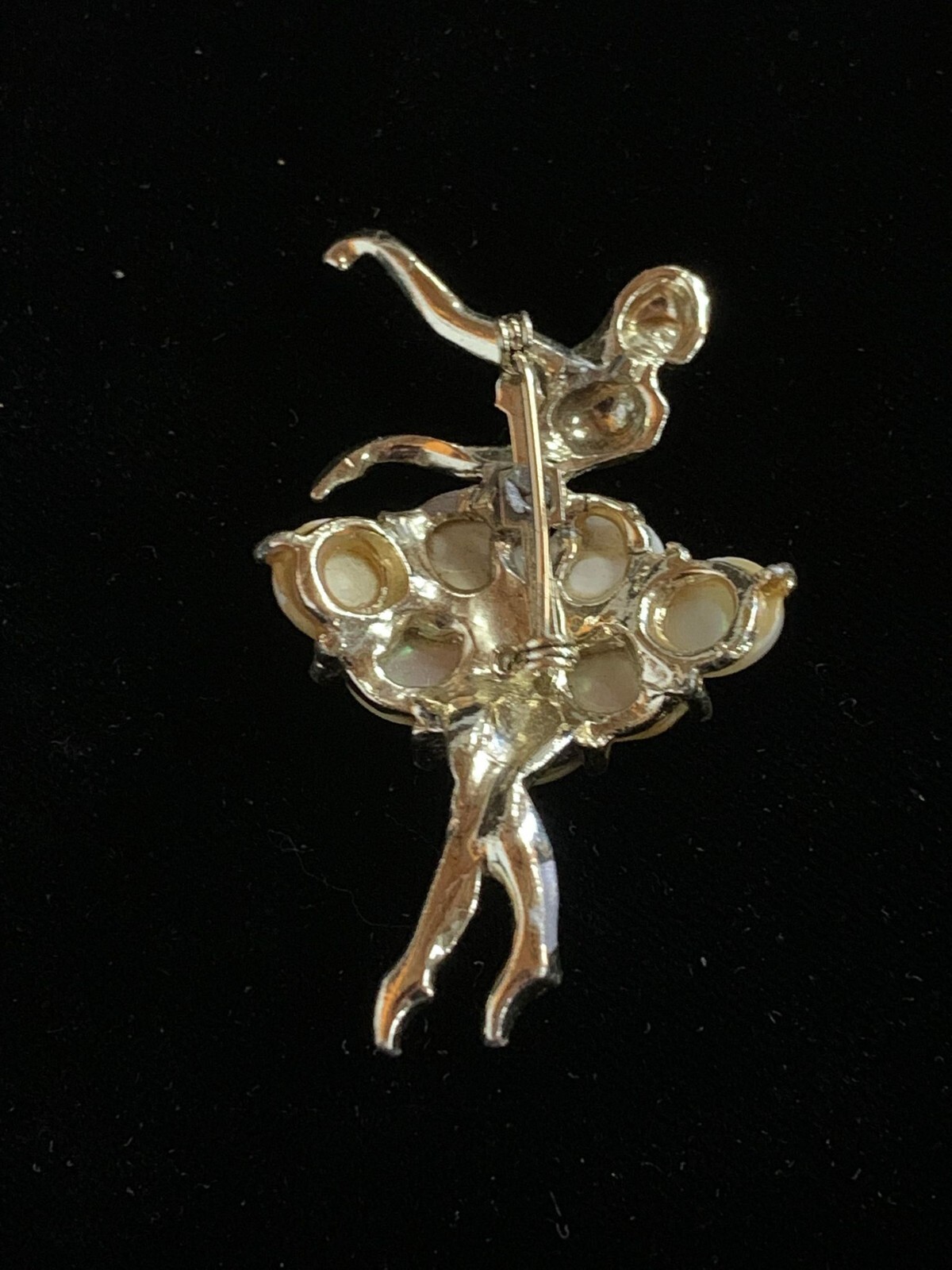 Vintage Ballerina Mother of Pearl Brooch Pin Gem
