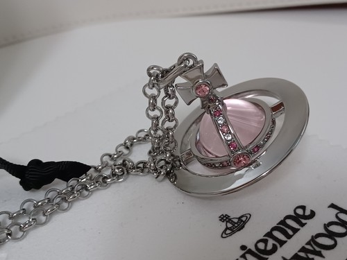 Vivienne Westwood - Große 3D Halskette Rose Kugel versilbert mit Kristallen. - Bild 5 von 8