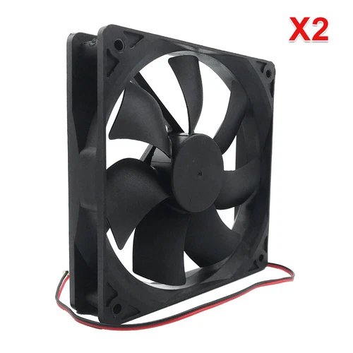 1/2X 12V 120x120x24mm 12cm dual Ball Bearing PC Brushless Cooling Fan 2Pin 120mm - Picture 4 of 12