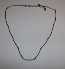  Vintage Gun Medal Gray Beaded Necklace By NC & Co- 18"L