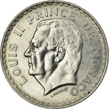 Münze, Monaco, Louis II, 5 Francs, 1945, SS+, Aluminium, KM:122, Gadoury:MC135