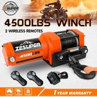ZESUPER 4500LB Electric Winch Synthetic Rope Remote Trailer 12V Car ATV UTV Boat