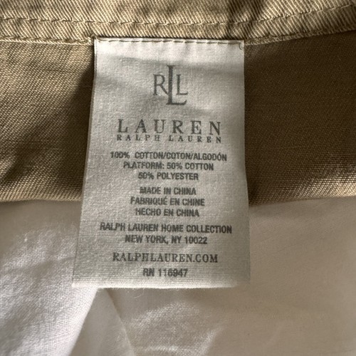 Gonna letto Lauren Ralph Lauren king size marrone materiale tela antipolvere arricciata goccia 16" - Foto 9 di 9