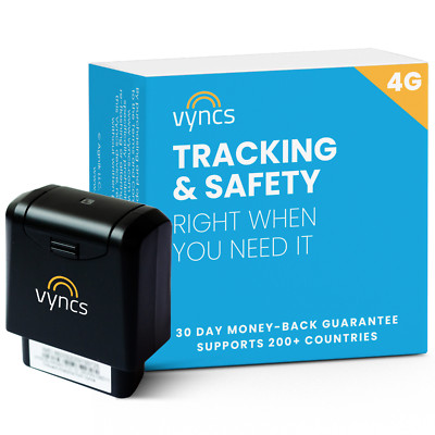 Vehicle Tracker Vyncs GPS No Monthly Fee 4G LTE Location Trip OBD