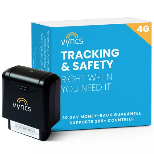 Vehicle Tracker Vyncs GPS No Monthly Fee 4G LTE Location Trip OBD