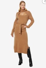 NWT Paige Cherise Long Sleeve Turtleneck Cutout Wool Blend Sweater Knit Dress XL