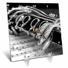 3dRose LLC Clarinet 6 by 6-Inch Desk Clock 6x6 Desk Clock