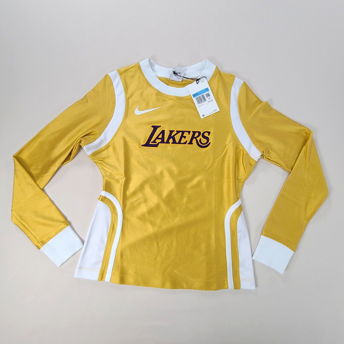 Los Angeles Lakers Womens Shirt Adult Medium Gold Nike Long