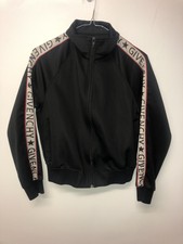 Givenchy Women's Red Strip Sleeve Jacket Coat Logo Accent Size M Black Rrp £1050