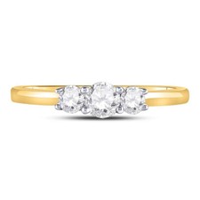14kt Gold Womens Diamond 3-stone Wedding Engagement Ring 1/2ctw Style 12040