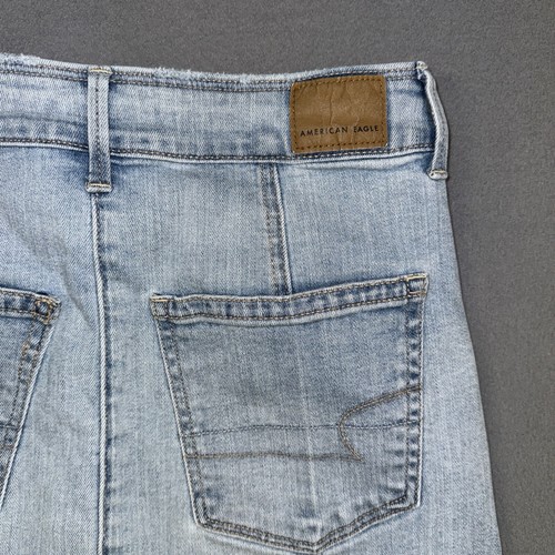 American Eagle Jean Skirt Women’s 6 Blue Hi-Rise A-Line Button Fly Denim Cotton - Picture 9 of 10