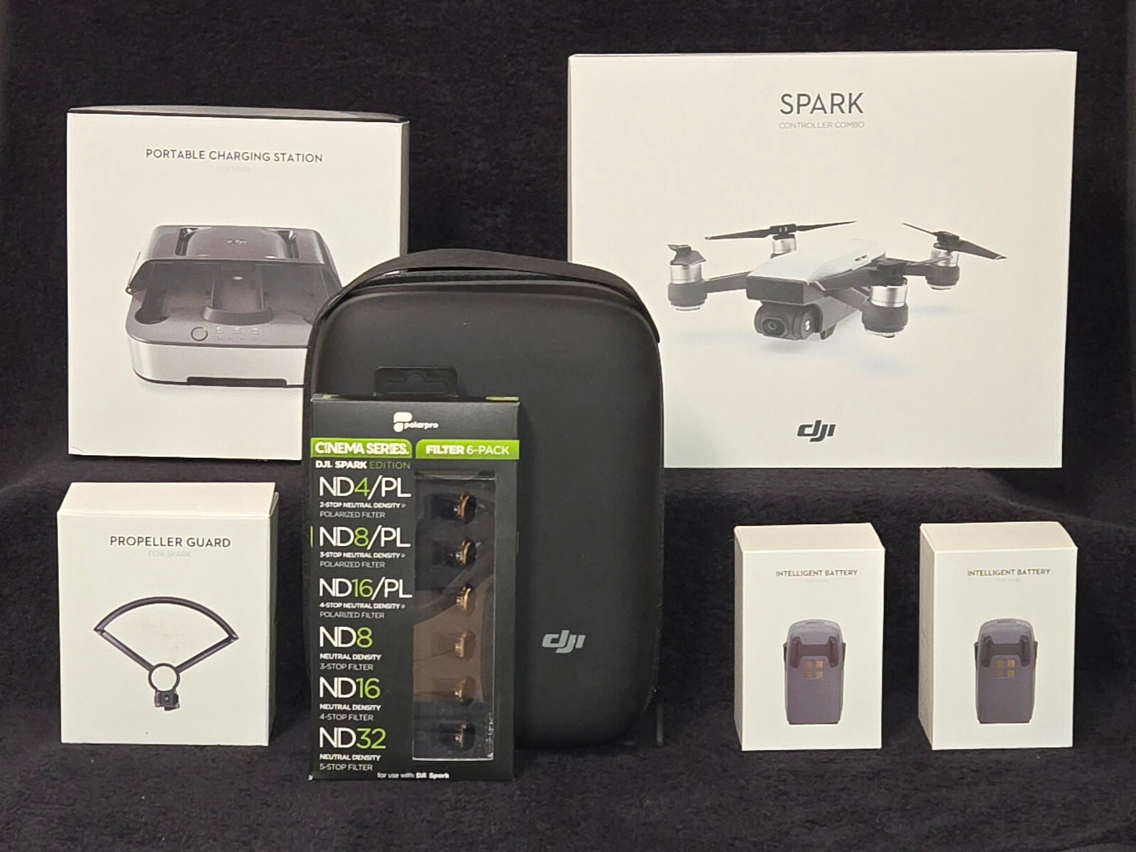 DJI Drone Spark Bundle | Charging Station | Case | 2 Extra Batteries | More MIB-image