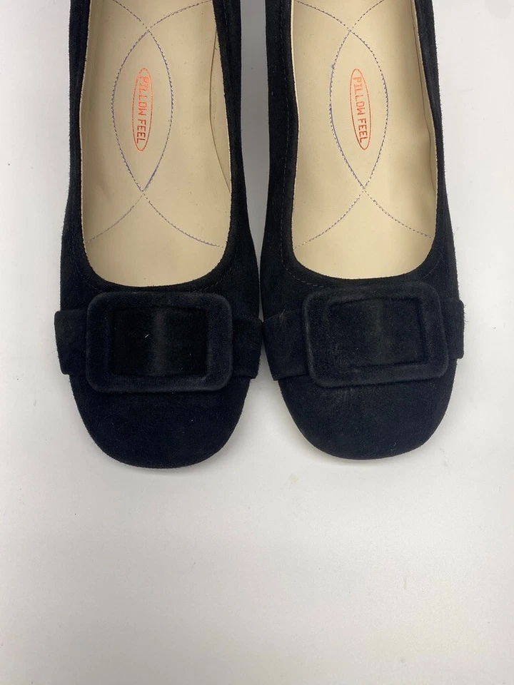 Amalfi Baccio Womens Suede Black Block Heel Pumps Sz 9 - Imagem 3 de 4