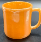 Fire King Anchor Hocking Cup Mug  Orange Vintage Oven Proof