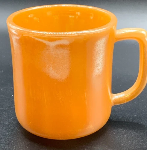 Fire King Anchor Hocking Cup Mug  Orange Vintage Oven Proof