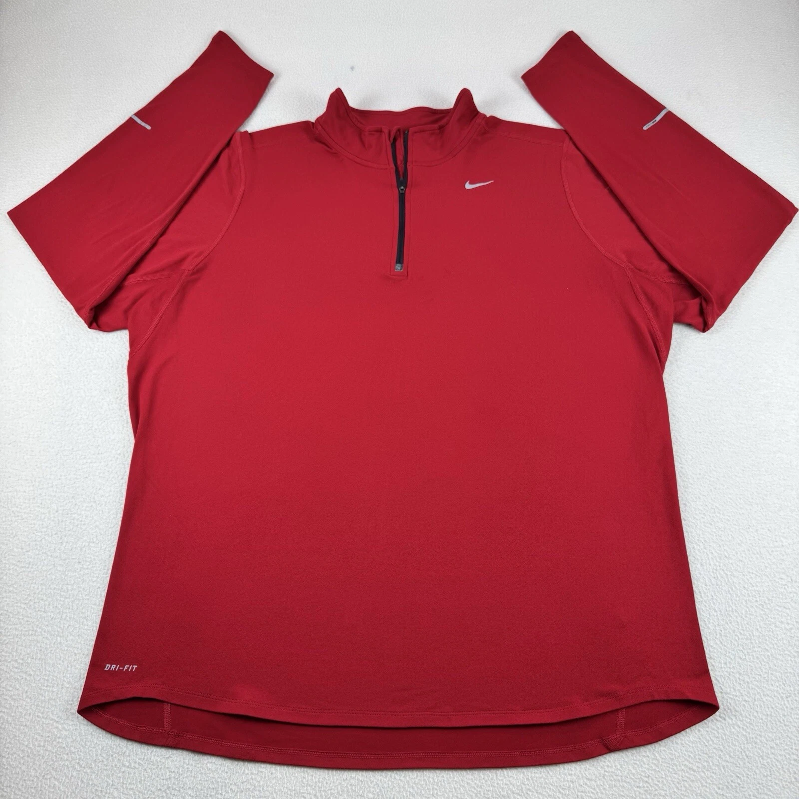 Nike Element Men’s Size XL Red Dri-Fit 1/2 Zip Running Top Reflective Pull Over
