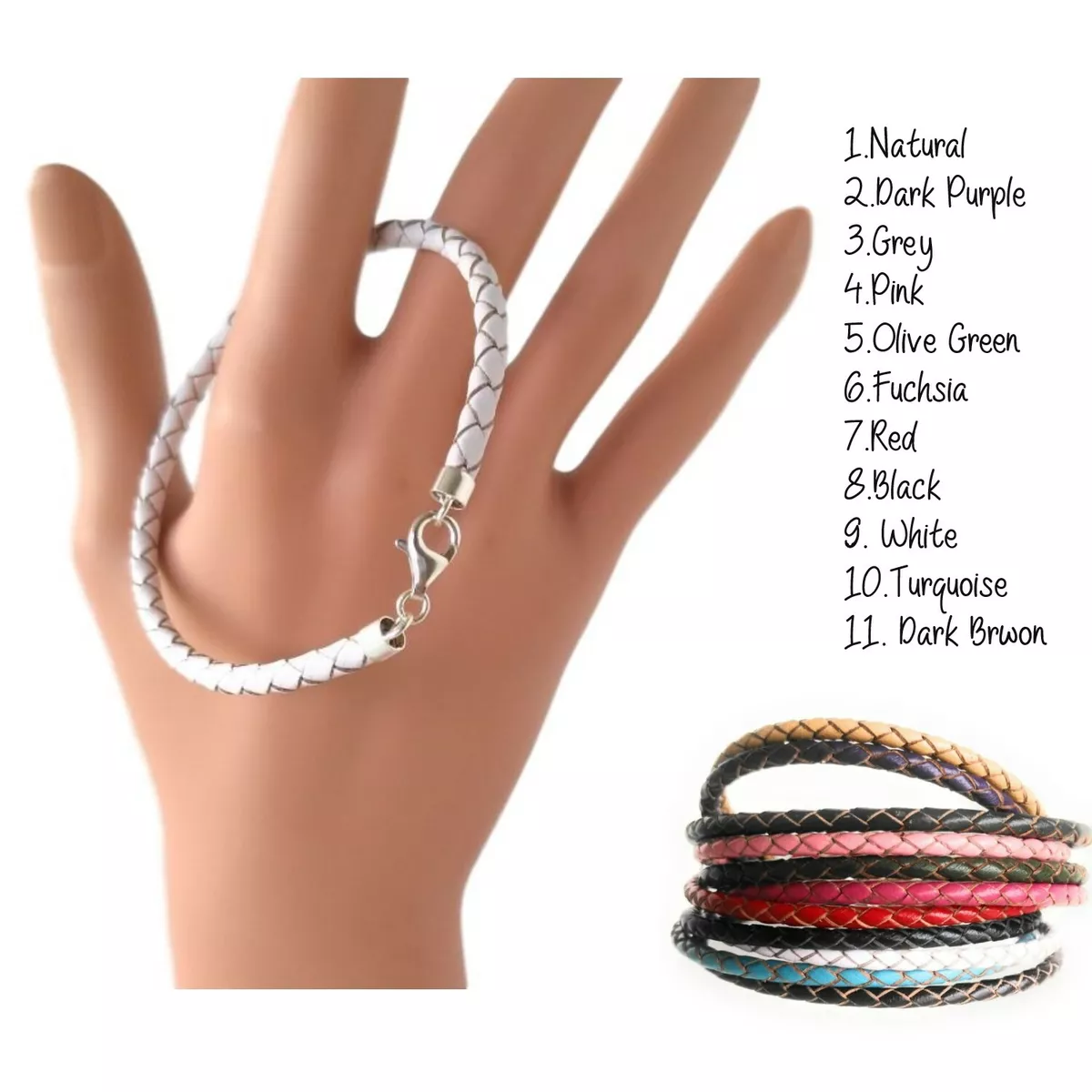 Sterling silver clasps for leather bracelets sale