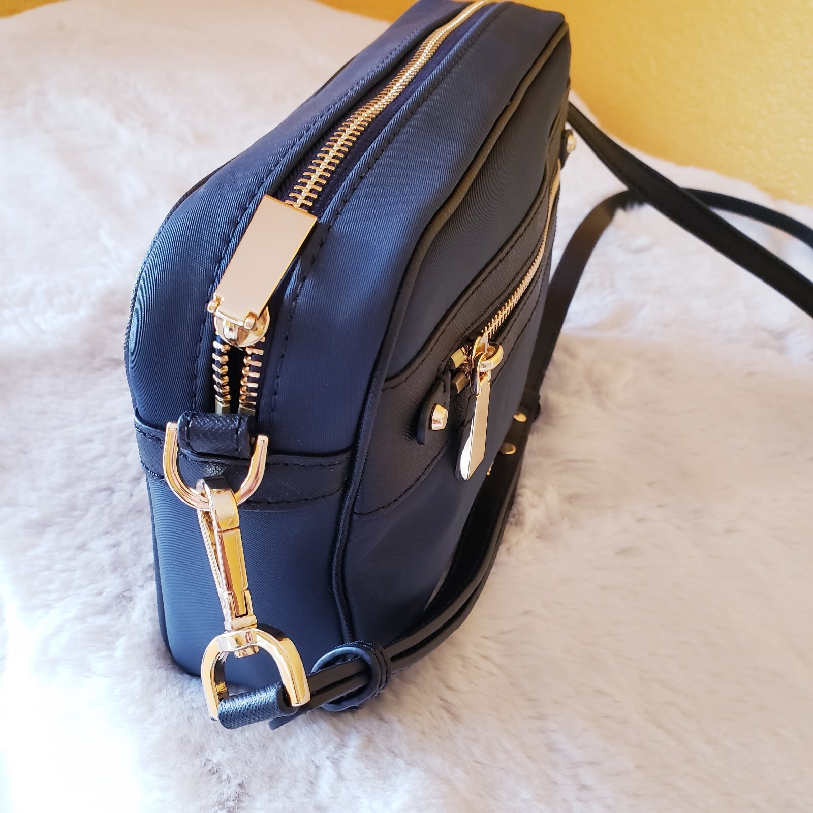 Michael Kors Jet Set Charm Women's Navy Blue Crossbody Bag Nylon Leather Trim thumbnail 8