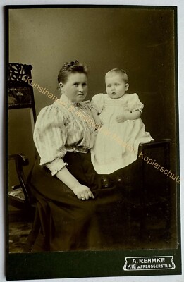 orig. KAB photo picture old photograph around 1900 Keel mother child Rehmke