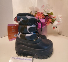 Member's Mark  Boy's Kids Snow Boots Blue / Black Cozy Warm Lining  Sz 7/8 NEW
