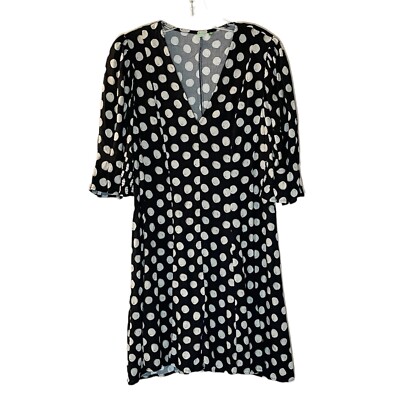 black mini dress dance V-Neck Ruffle Skirt Mini Dress in Black - XXS