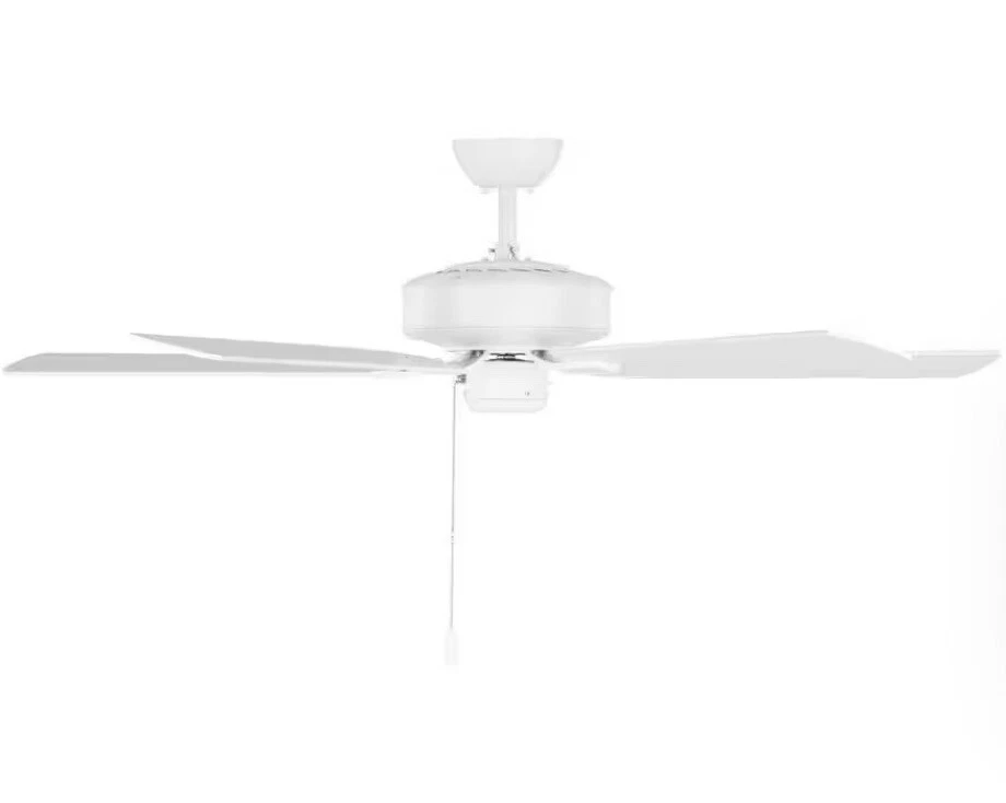 Linden 52 in. Transitional Indoor Matte White Ceiling Fan with White Blades - Image 2 of 4