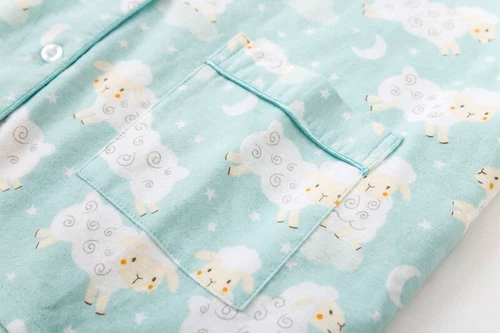 Conjunto de pijama de franela 100 % algodón para mujer manga larga con botones ropa de dormir pijama - Imagen 24 de 57
