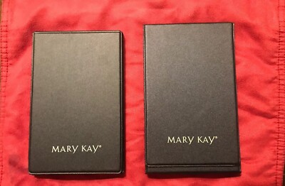 Lot Of 2 Mary Kay Compact Mirrors Easel Style Demo Trays Black Vinyl Case