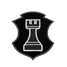 Black Rook Chess Piece Patch Embroidered Iron-on Applique Clothing Backpack