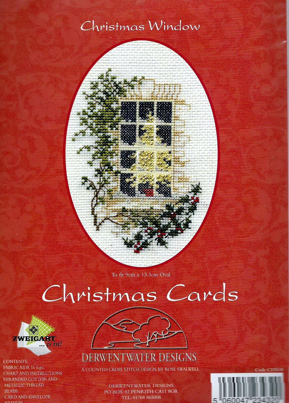 Derwentwater Designs Cross Stitch Kit - Christmas Card, Christmas Window