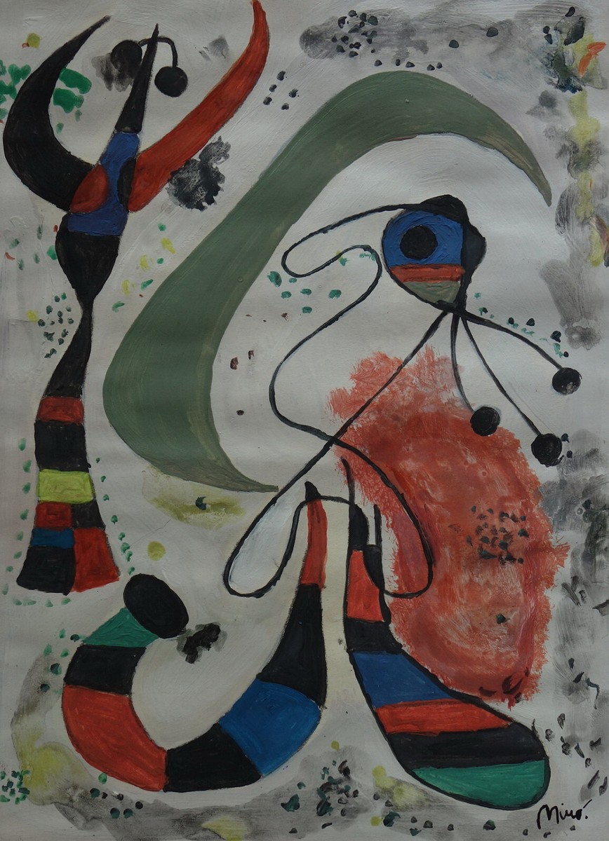 Sale, significantly reduced price, Surreal painting, signed Joan