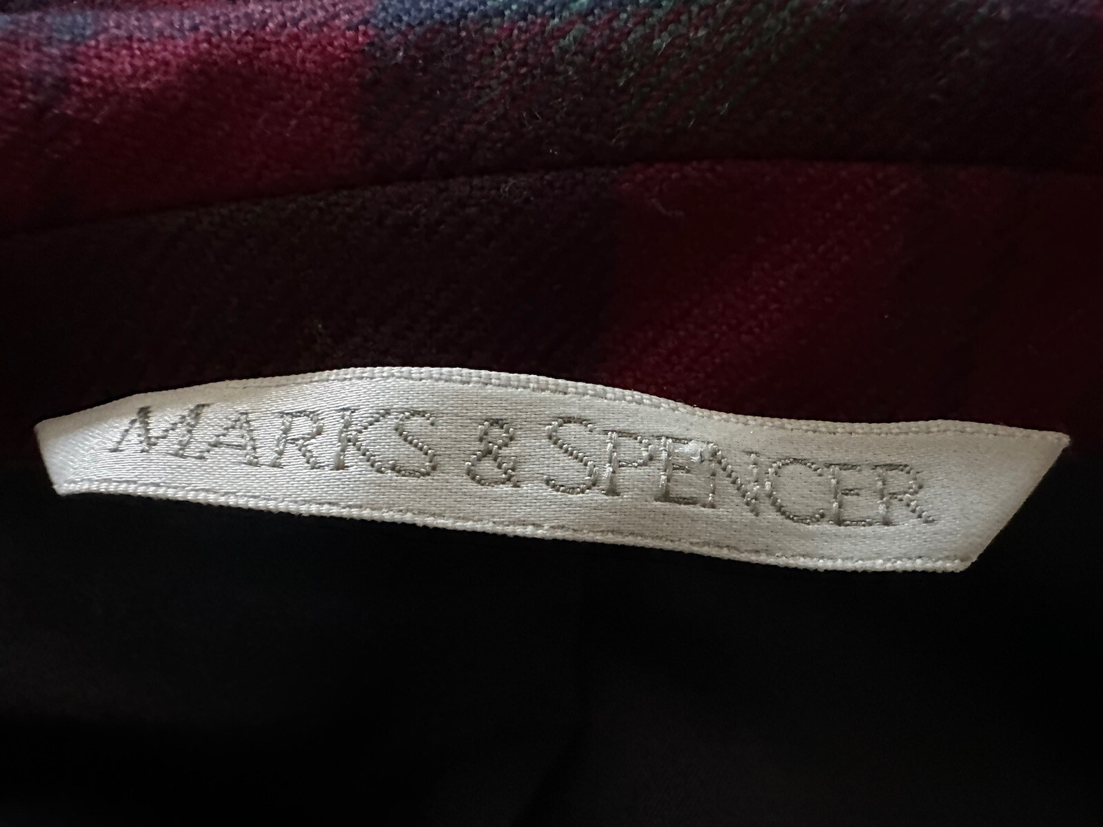 Jupe Vintage St Michael (Marks & Spencer) - Taille 18 - Verte Et Bleue à Carreaux