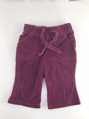 Miniwear Classics 3 Months Girls Solid Burgundy Red Corduroy Pants