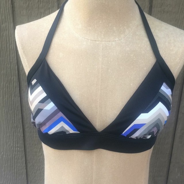 striped triangle bikini top