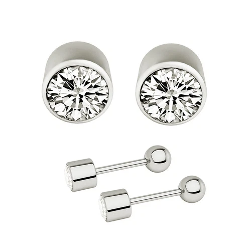 20PCS CZ Earrings Ear Stud Set Surgical Steel Bone Stud for Women Men Jewelry - Picture 9 of 17